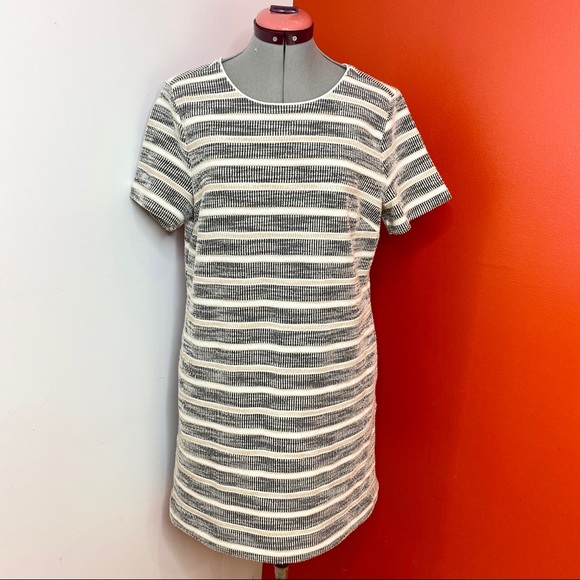 Ann Taylor Textured Stripe Knit Shift Dress - Picture 5 of 8